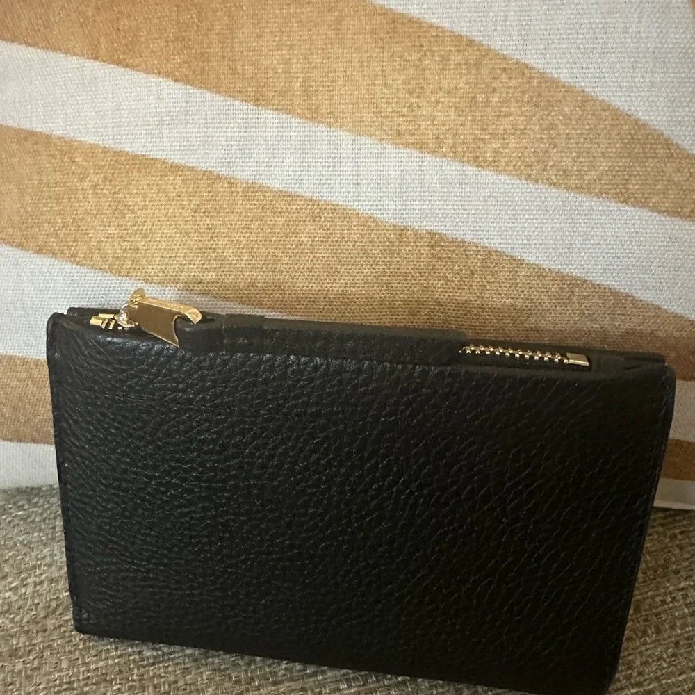 Radley London Sunny Dene Bifold Black‎ Leather Wallet with Gold Accents